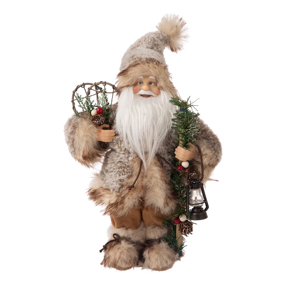 Blue Velvet Santa Figurine, 18 Inch