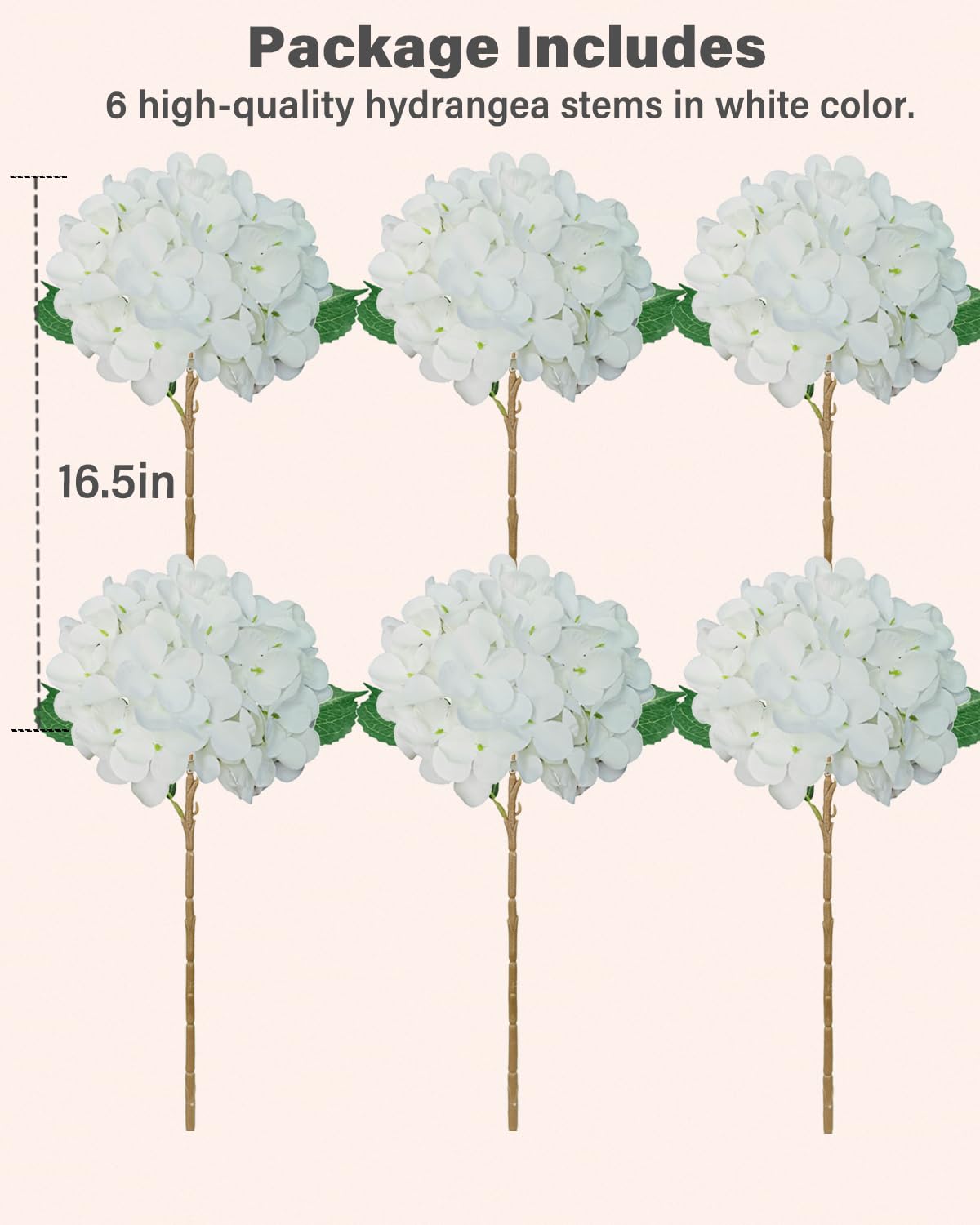 Blue Hydrangea Faux Flowers, 6 Stems