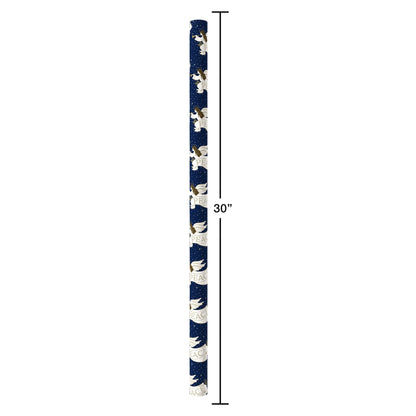 Navy and White Nativity Christmas Wrapping Paper