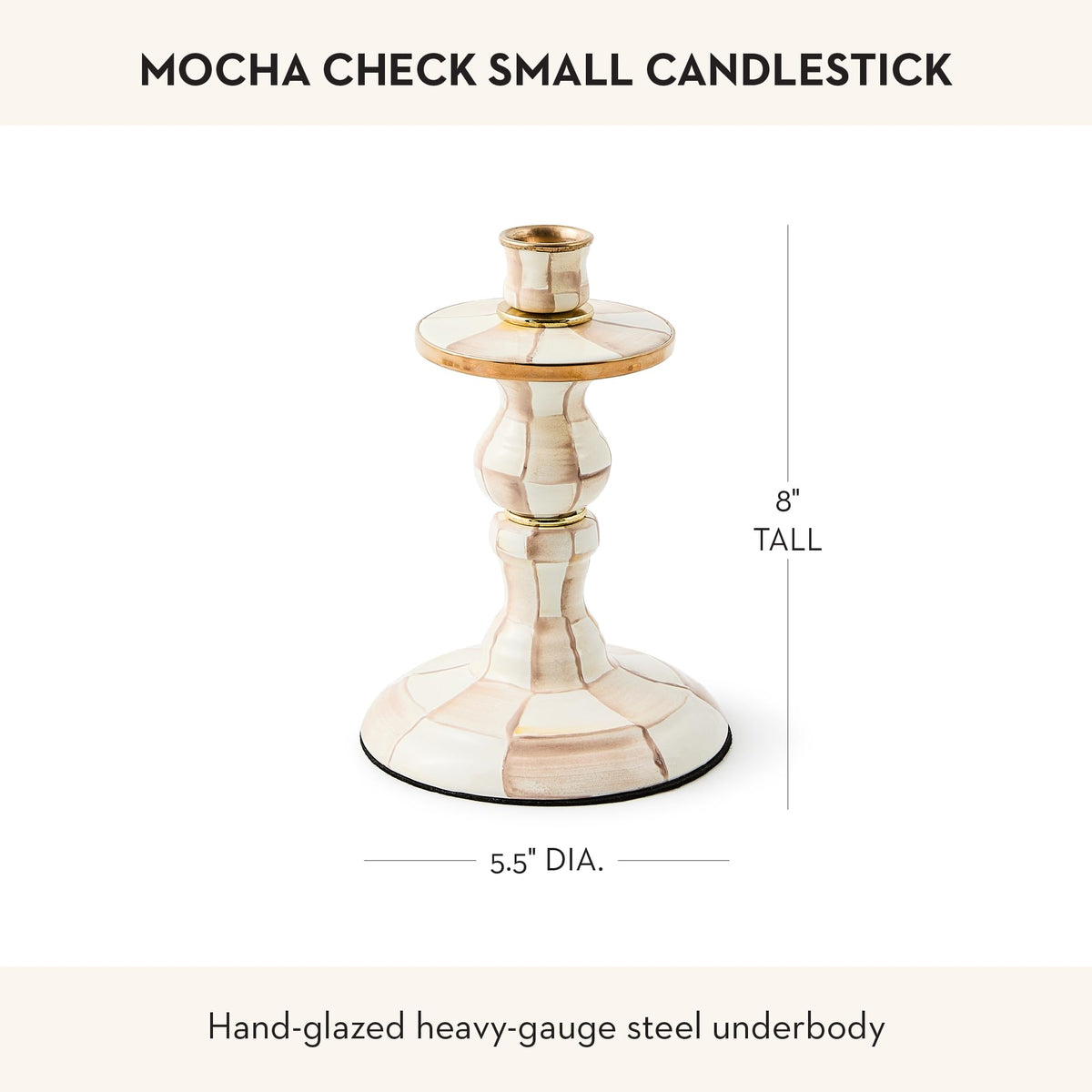MacKenzie-Childs Sky Check Pillar Candlestick
