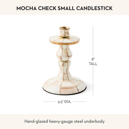 MacKenzie-Childs Sky Check Pillar Candlestick
