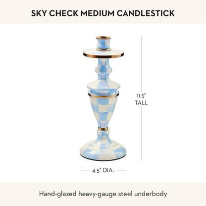 MacKenzie-Childs Sky Check Pillar Candlestick