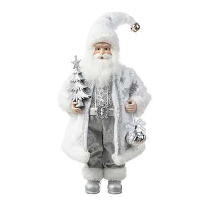 Blue Velvet Santa Figurine, 18 Inch