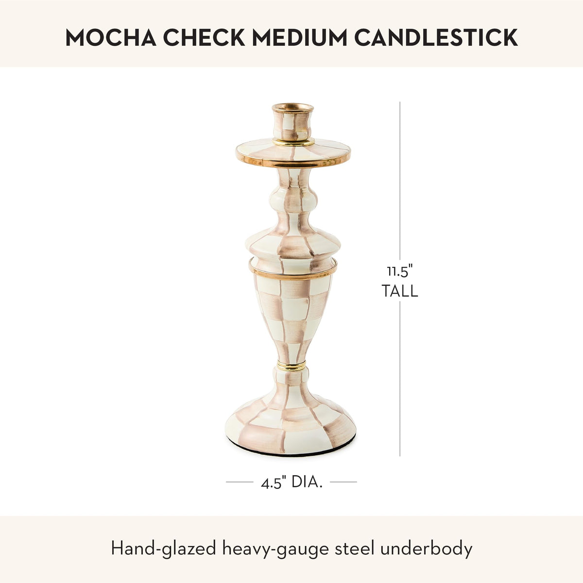 MacKenzie-Childs Sky Check Pillar Candlestick