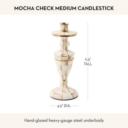 MacKenzie-Childs Sky Check Pillar Candlestick
