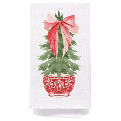 Chinoiserie Christmas Kitchen Hand Towels, 16x24 Inch