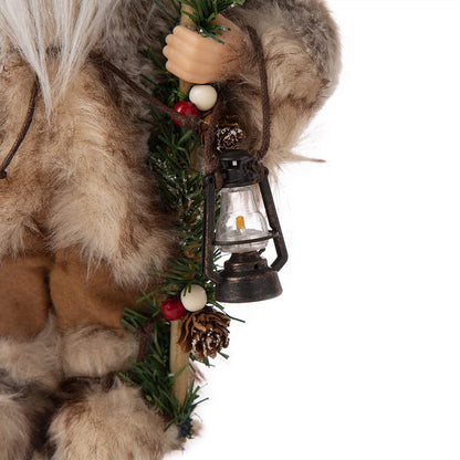 Blue Velvet Santa Figurine, 18 Inch