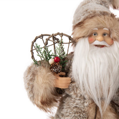 Blue Velvet Santa Figurine, 18 Inch