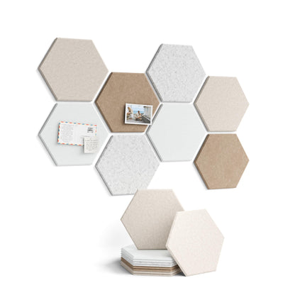 Blue Hexagon Felt Pin Board Tiles, 12 Pack