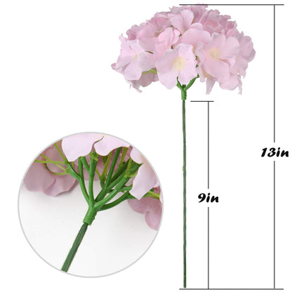Silk Hydrangea Heads with Stems, Pack of 10