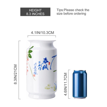 Blue and White Chinoiserie Vase, 8 or 9 Inch