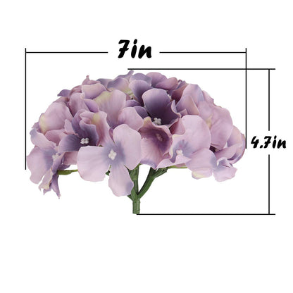 Silk Hydrangea Heads with Stems, Pack of 10