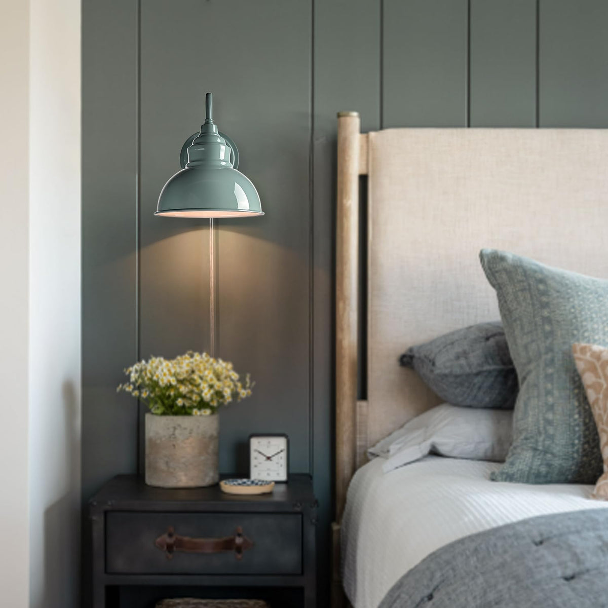 Blue Mini Gooseneck Wall Sconce
