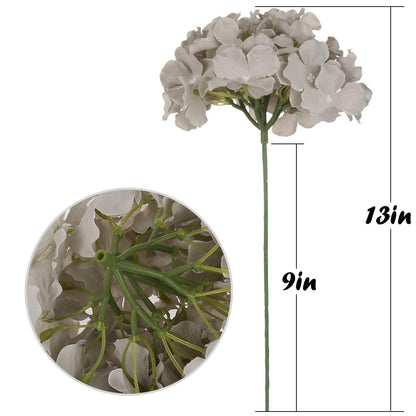 Silk Hydrangea Heads with Stems, Pack of 10