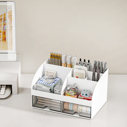 Blue Desk Organizer with 2 Drawers