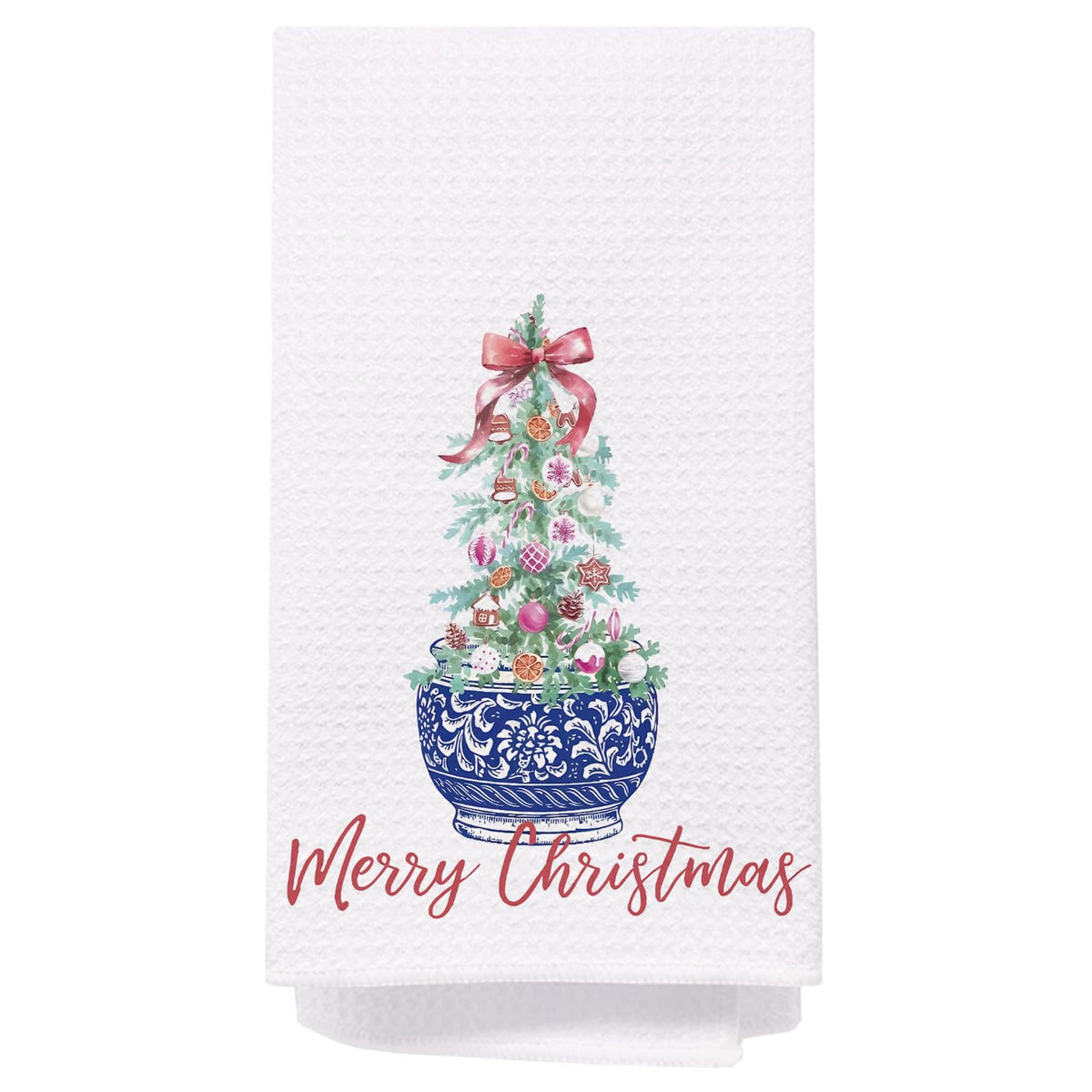 Chinoiserie Christmas Kitchen Hand Towels, 16x24 Inch