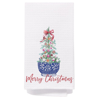 Chinoiserie Christmas Kitchen Hand Towels, 16x24 Inch