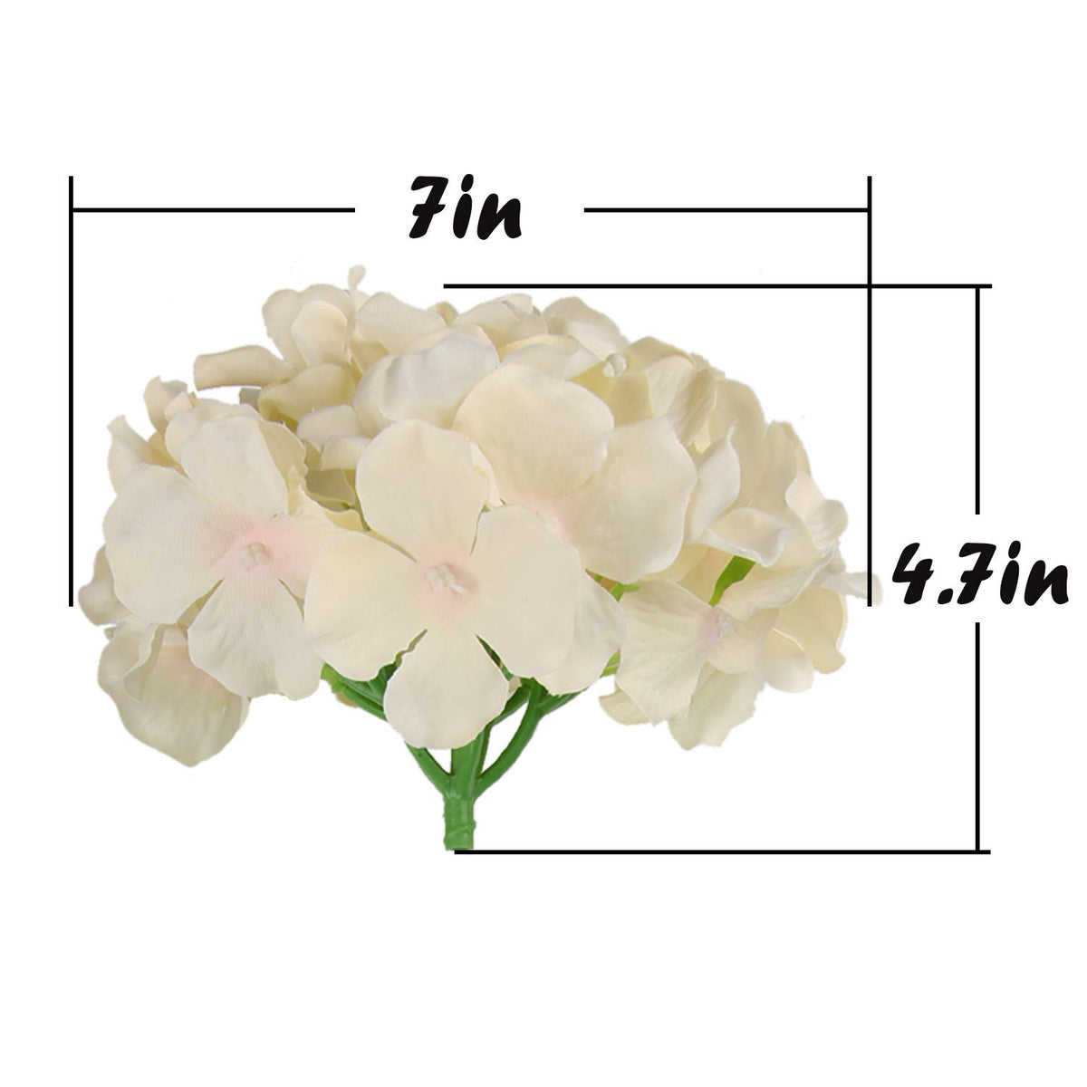 Silk Hydrangea Heads with Stems, Pack of 10