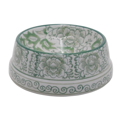 Hand-Painted Blue and White Ceramic Pet Bowl