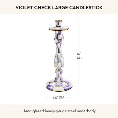 MacKenzie-Childs Sky Check Pillar Candlestick