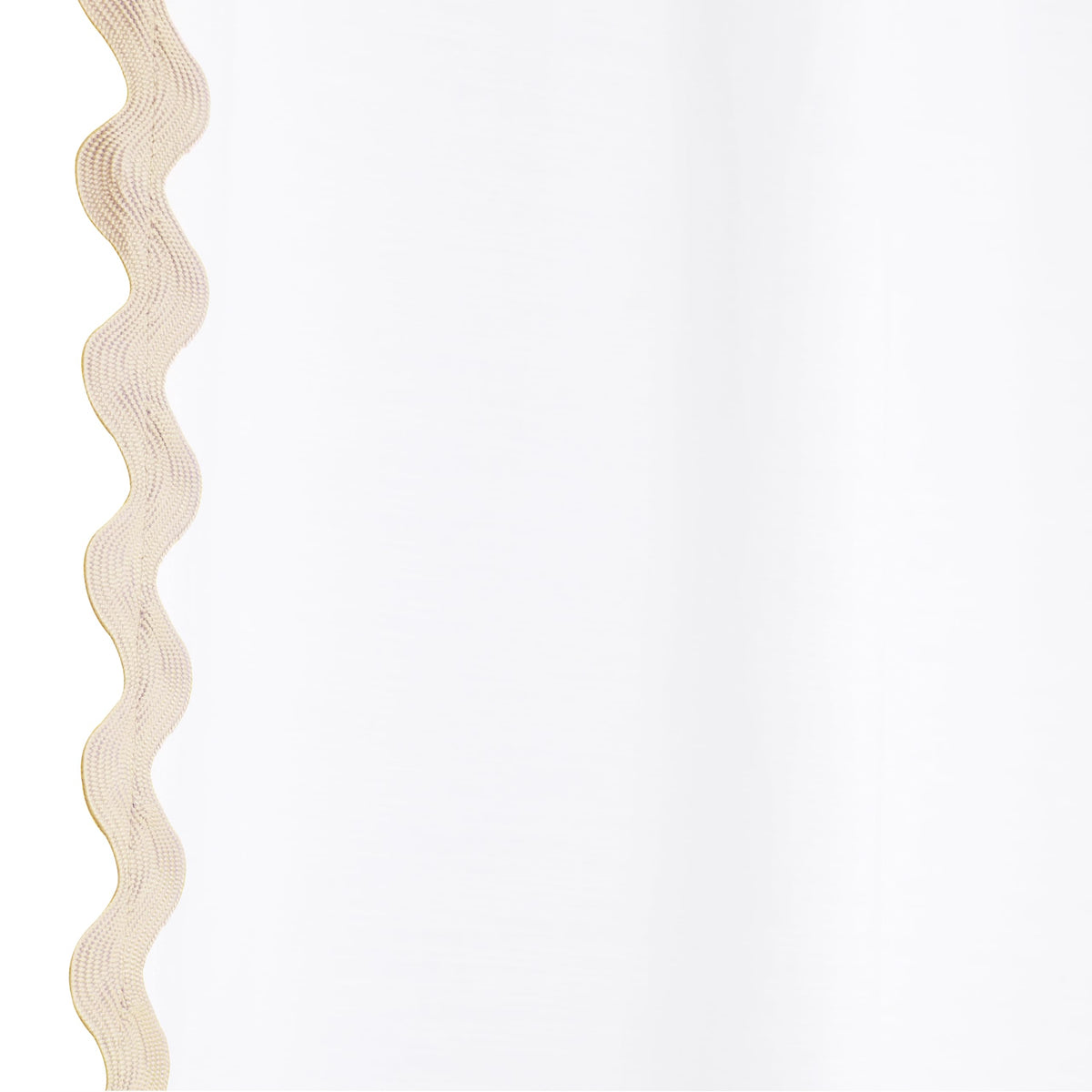 Scalloped Cotton Shower Curtain, White and Blue