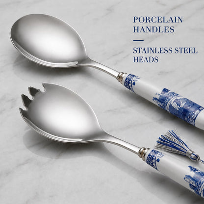 Spode Blue Italian Salad Servers, Set of 2