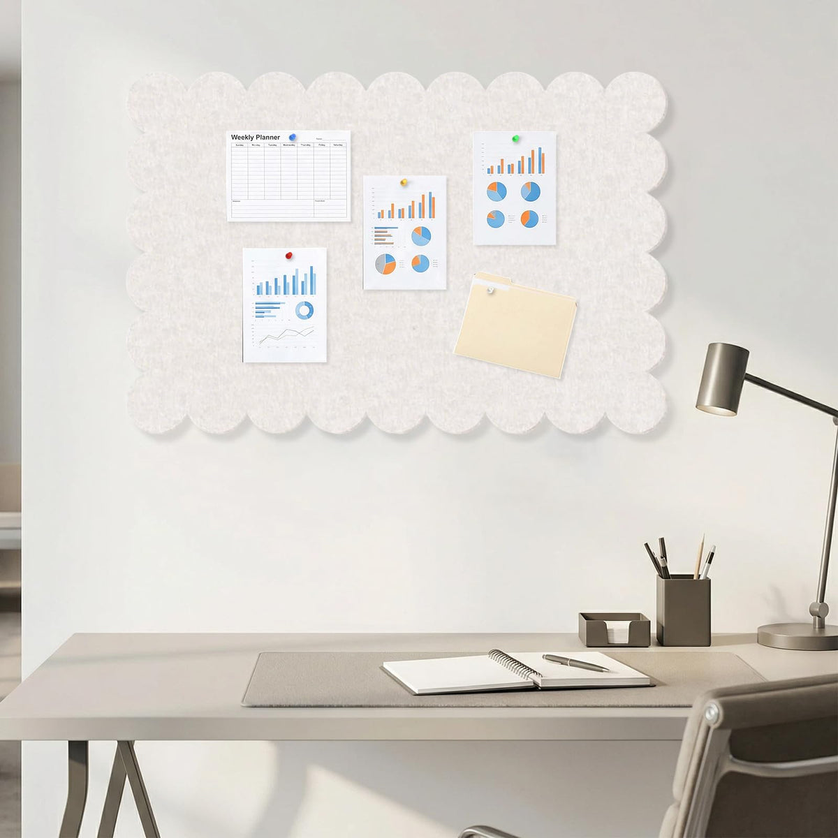Dark Blue Scalloped Felt Bulletin Board