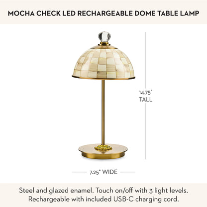 MacKenzie-Childs LED Dome Table Lamp, Sky Check