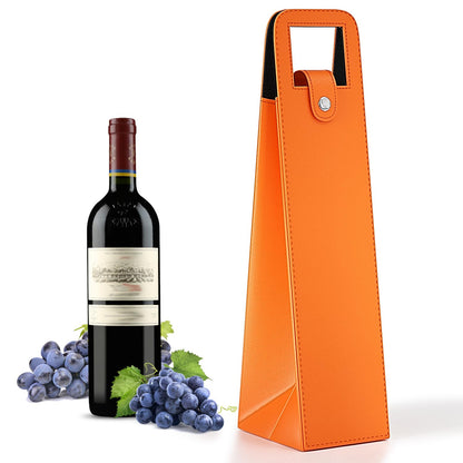 Blue Leather Wine Gift Bag
