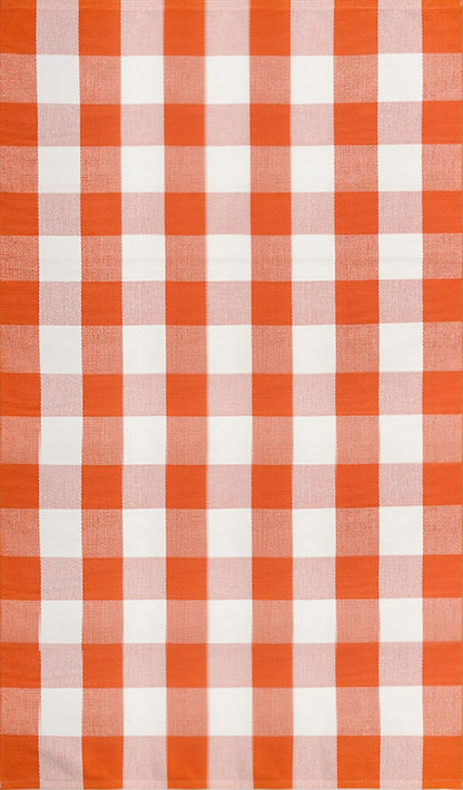 Blue Buffalo Plaid Outdoor Rug, 27.5x43