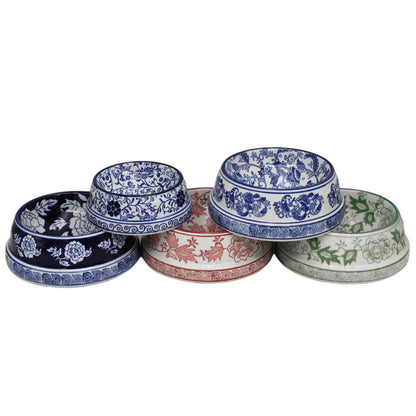 Hand-Painted Blue and White Ceramic Pet Bowl