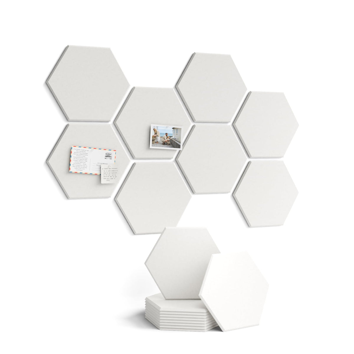 Blue Hexagon Felt Pin Board Tiles, 12 Pack