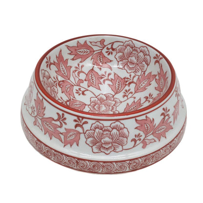 Hand-Painted Blue and White Ceramic Pet Bowl