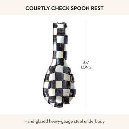 MacKenzie-Childs Enamel Spoon Rest, Royal Check