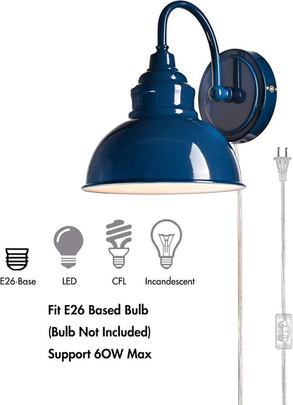 Blue Mini Gooseneck Wall Sconce