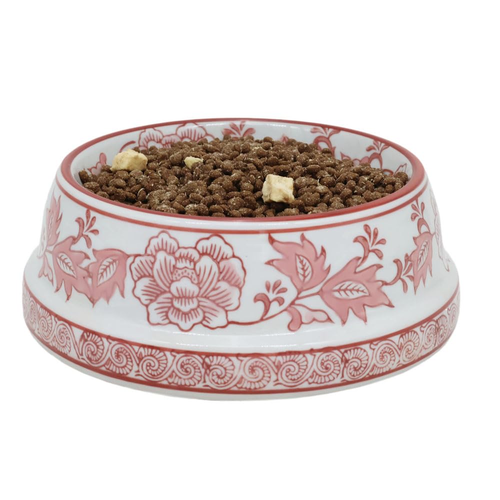 Hand-Painted Blue and White Ceramic Pet Bowl