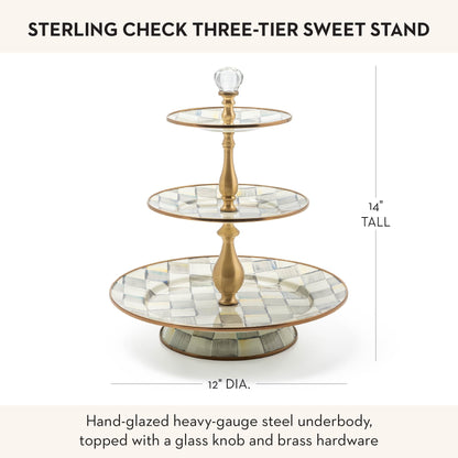 MacKenzie-Childs Two-Tier Sweet Stand, Royal Check