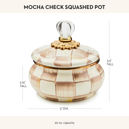 MacKenzie-Childs Enamel Squashed Pot, Royal Check