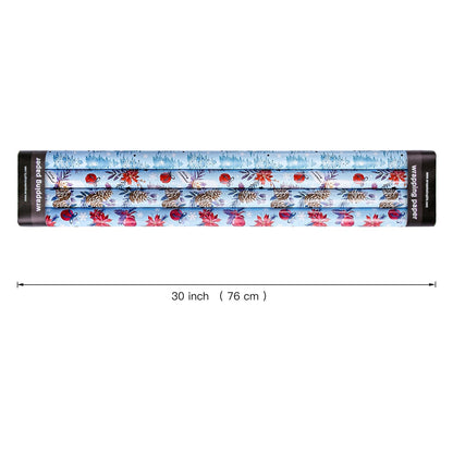 Christmas Wrapping Paper Rolls, Blue and Silver, 4 Rolls