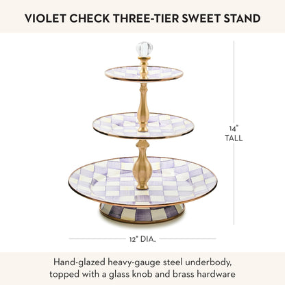 MacKenzie-Childs Two-Tier Sweet Stand, Royal Check
