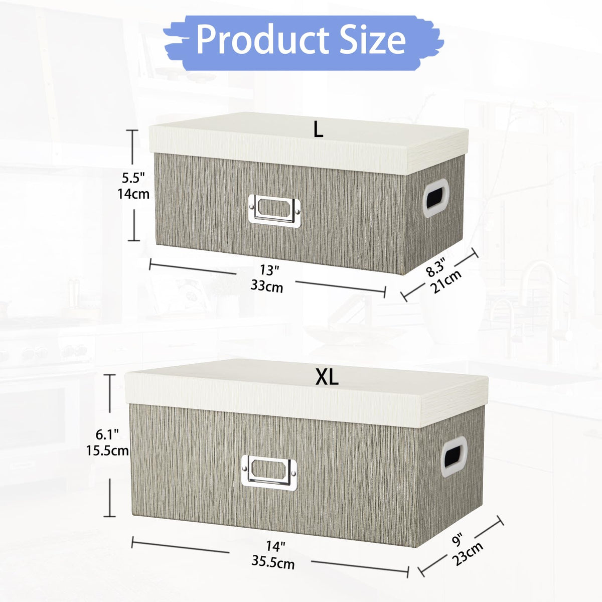 Blue and White Floral Nested Storage Boxes