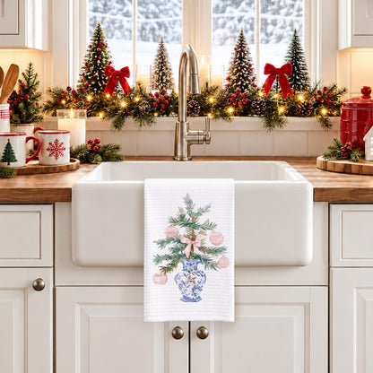 Chinoiserie Christmas Kitchen Hand Towels, 16x24 Inch