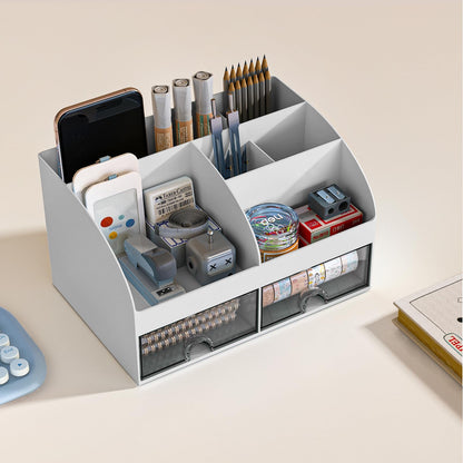 Blue Desk Organizer with 2 Drawers