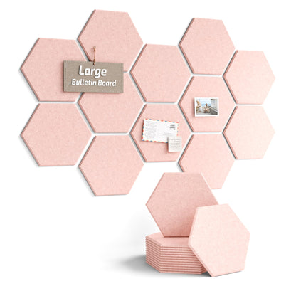 Blue Hexagon Felt Pin Board Tiles, 12 Pack