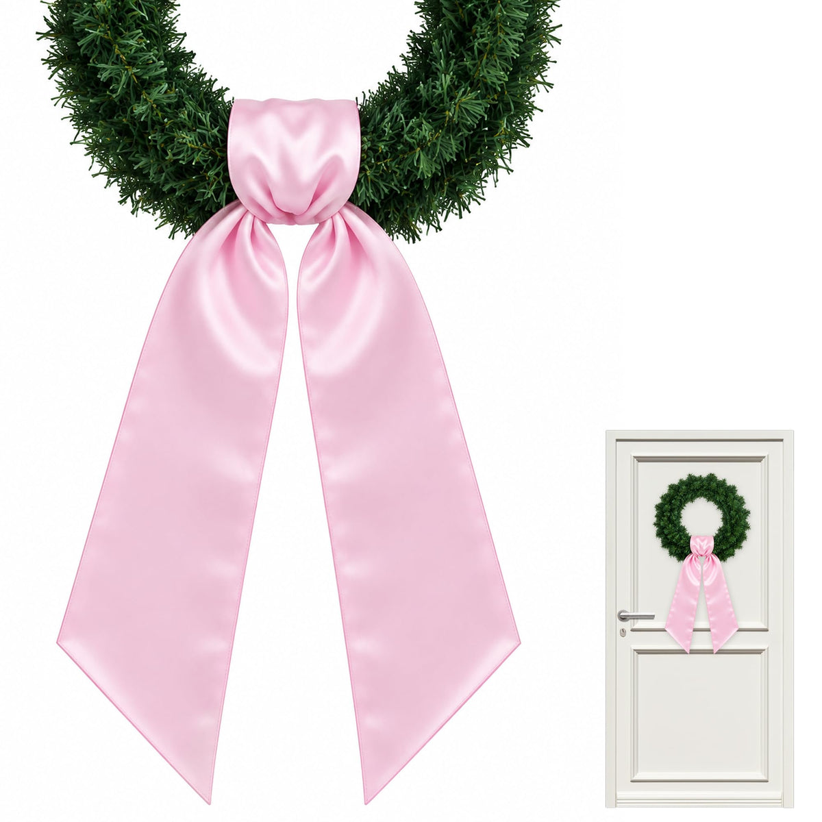 Royal Blue Satin Wreath Sash