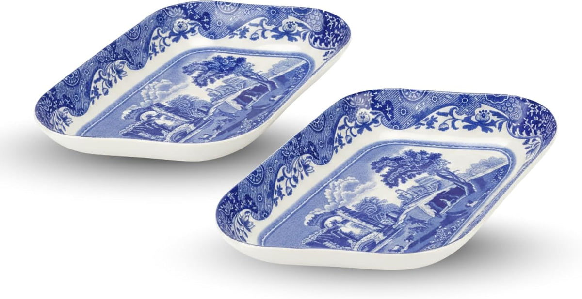 Spode Blue Italian Pickle Dishes, Set of 2