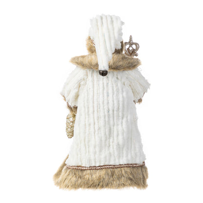 Blue Velvet Santa Figurine, 18 Inch