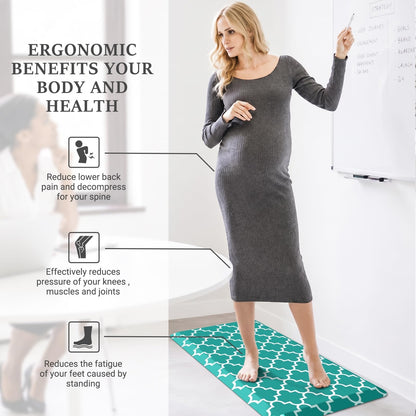 Blue Cushioned Anti-Fatigue Kitchen Mat