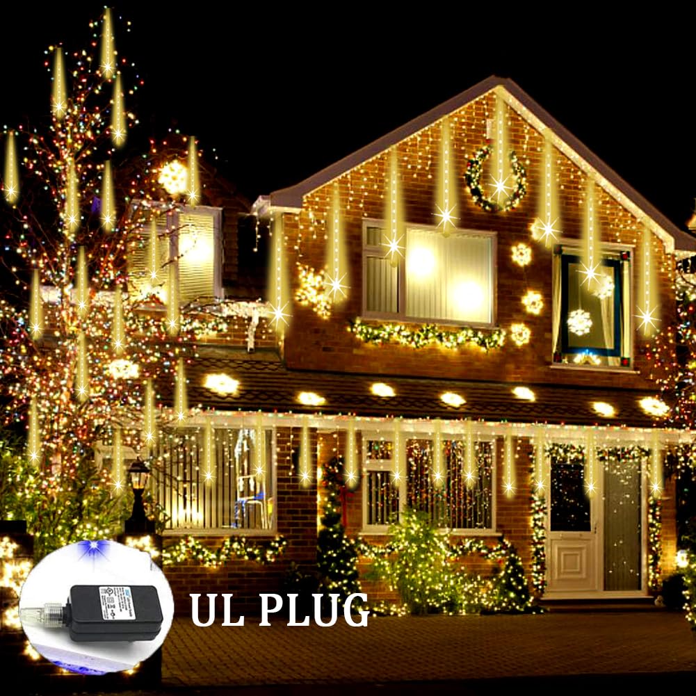 Blue Meteor Shower Christmas Lights, 8 Tubes