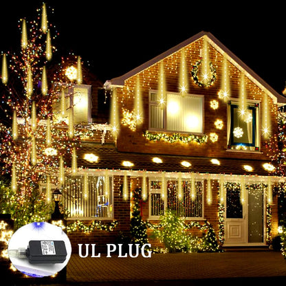 Blue Meteor Shower Christmas Lights, 8 Tubes